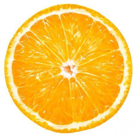 Orange fruit, slice, isolated, white background